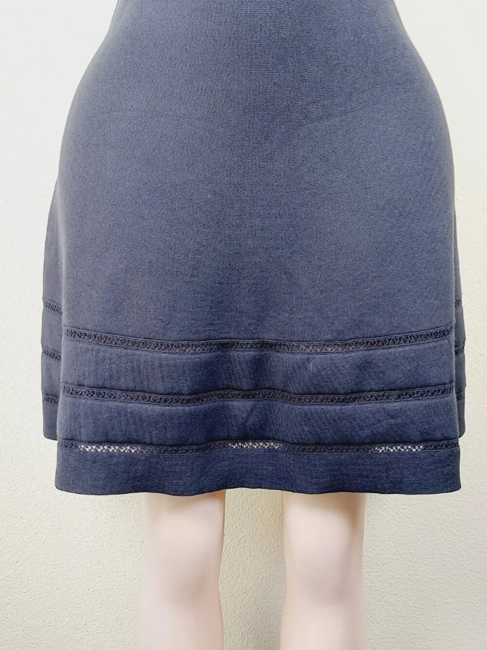 Kate Spade Women's Black Open Cable Sweater Knit Fit & Flare Mini Dress Size M